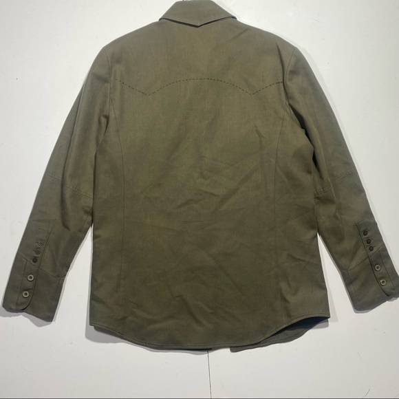 From The House Of Howe Mens Green Military Button Down Wool/Cotton Blazer XL - Picture 3 of 16